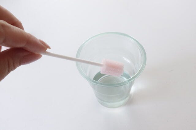 ダイソー　お口すっきりスポンジ　使用例