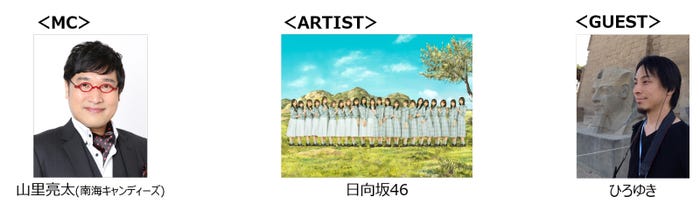 山里亮太、日向坂46、ひろゆき(提供写真)