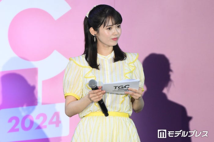 谷尻萌、サンド事務所社長との結婚後初の公の場 イエロードレス姿がキュート【TGC teen ICHINOSEKI 2024】
