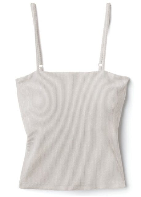 GRL　メッシュニット　キュート×ストリート　女っぽカジュアル　asuka　イラスト　パッド入りリブキャミソール