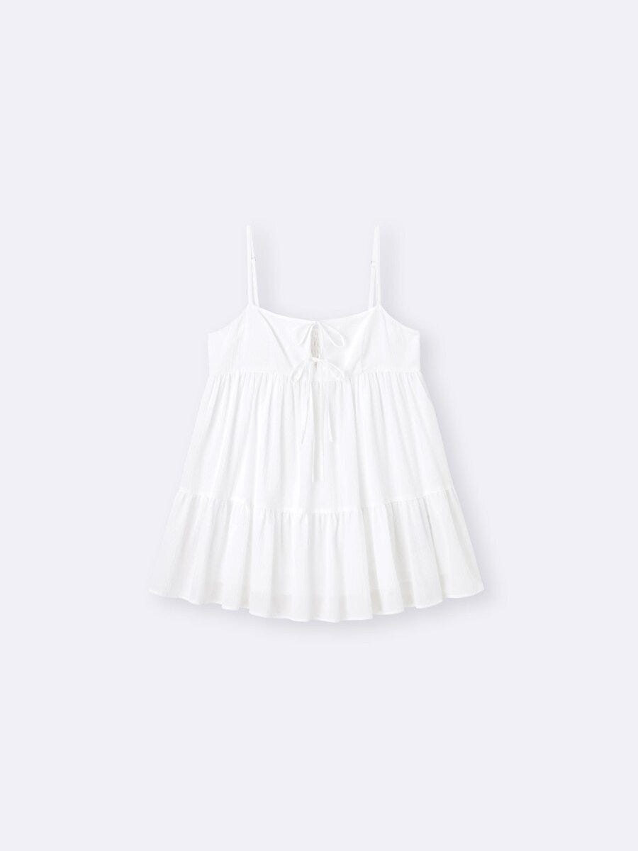 2026gu春甘め白キャミソールチュニック