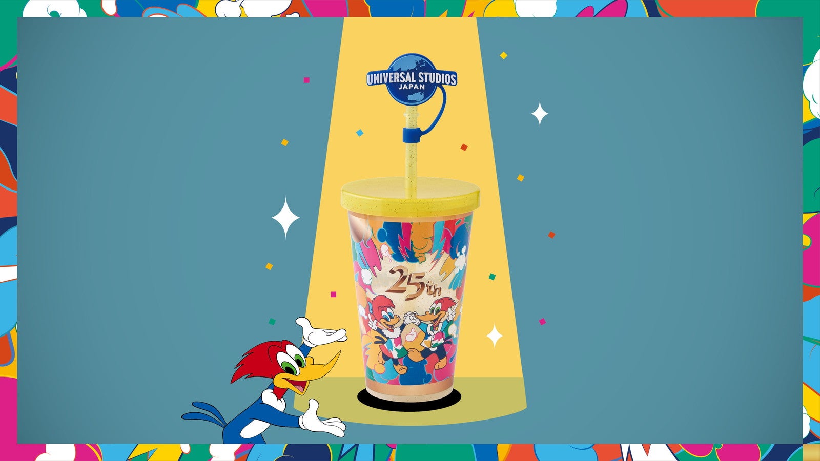 25周年アニバーサリー・ドリンクカップ 販売場所：スタジオ・スターズ・レストランなど 販売開始：2026年3月3日（火）～／画像提供：ユニバーサル・スタジオ・ジャパン