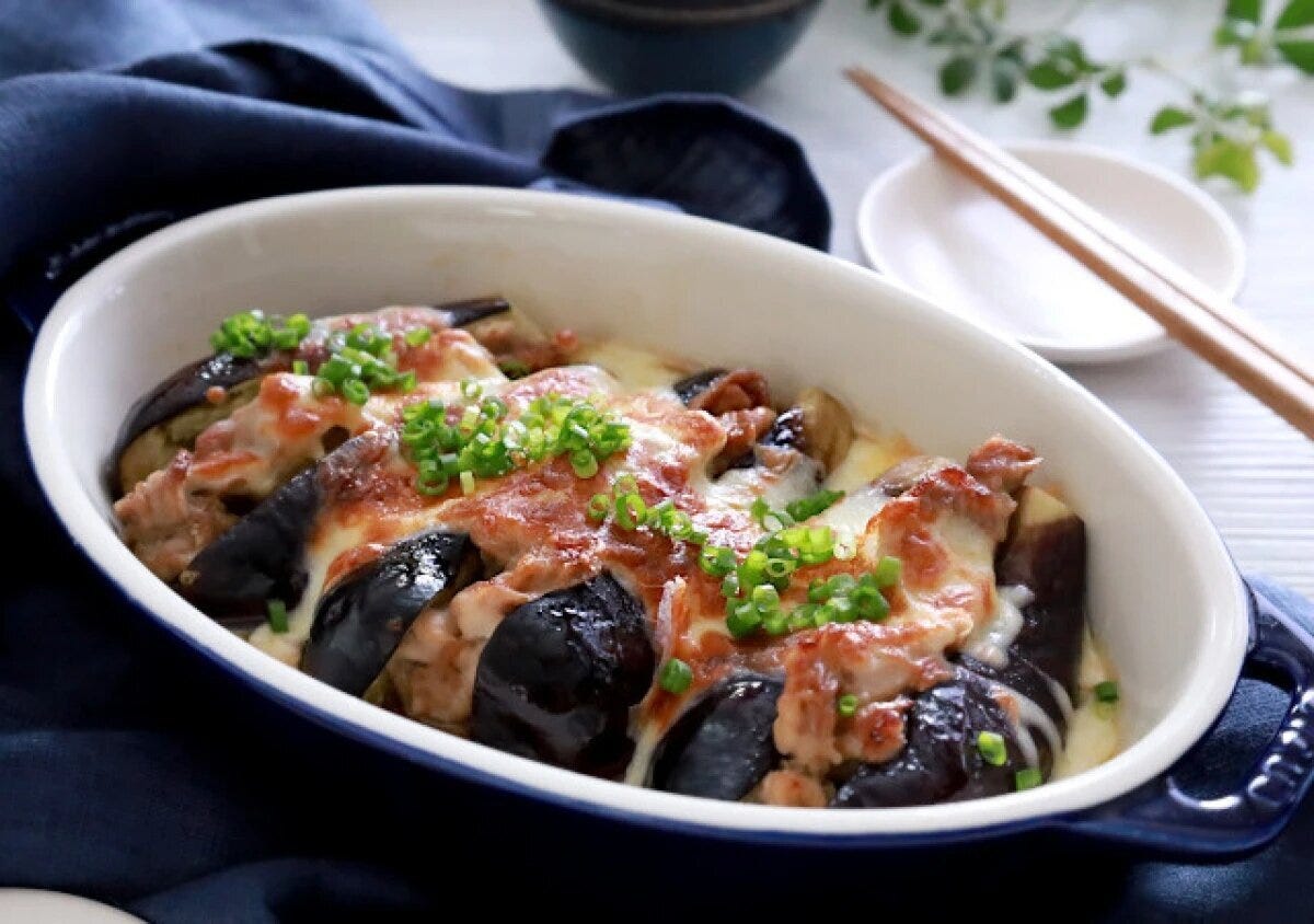茄子と豚肉の挟みチーズ焼き
