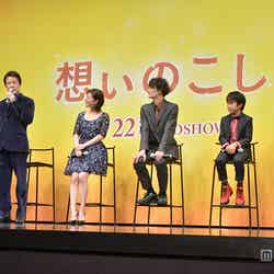 （左より）平川雄一朗監督、鹿賀丈史、広末涼子、岡田将生、巨勢竜也、松井愛莉