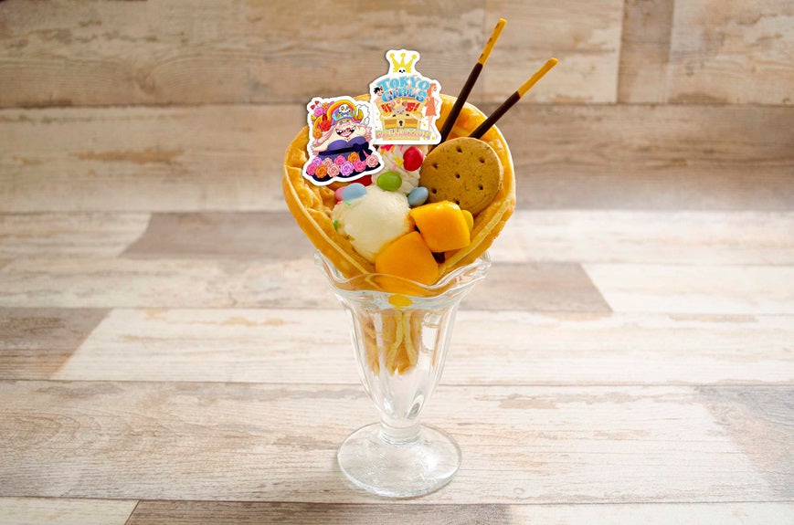 チョコバニラのワッフルサンド～ウェディングケーキ風～（提供写真）