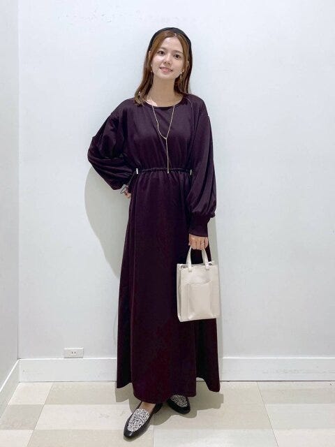 グローバルワーク　洗練ワンピース　高見え　サマラク袖ボリュームワンピース