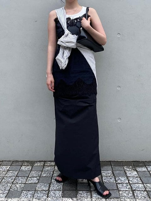 黒スカート コーデ 黒スカートコーデ3