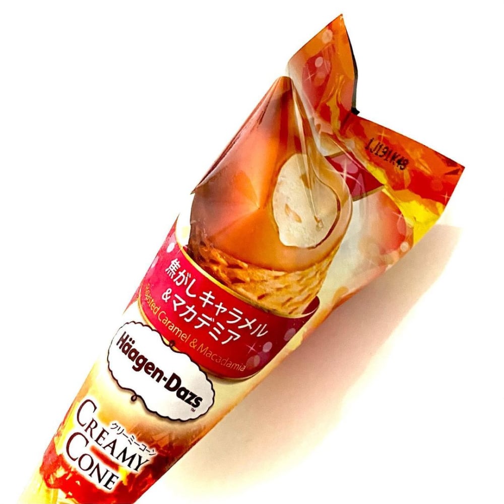 セブンイレブン「ハーゲンダッツクリーミーコーン焦がしキャラメル＆マカデミア」