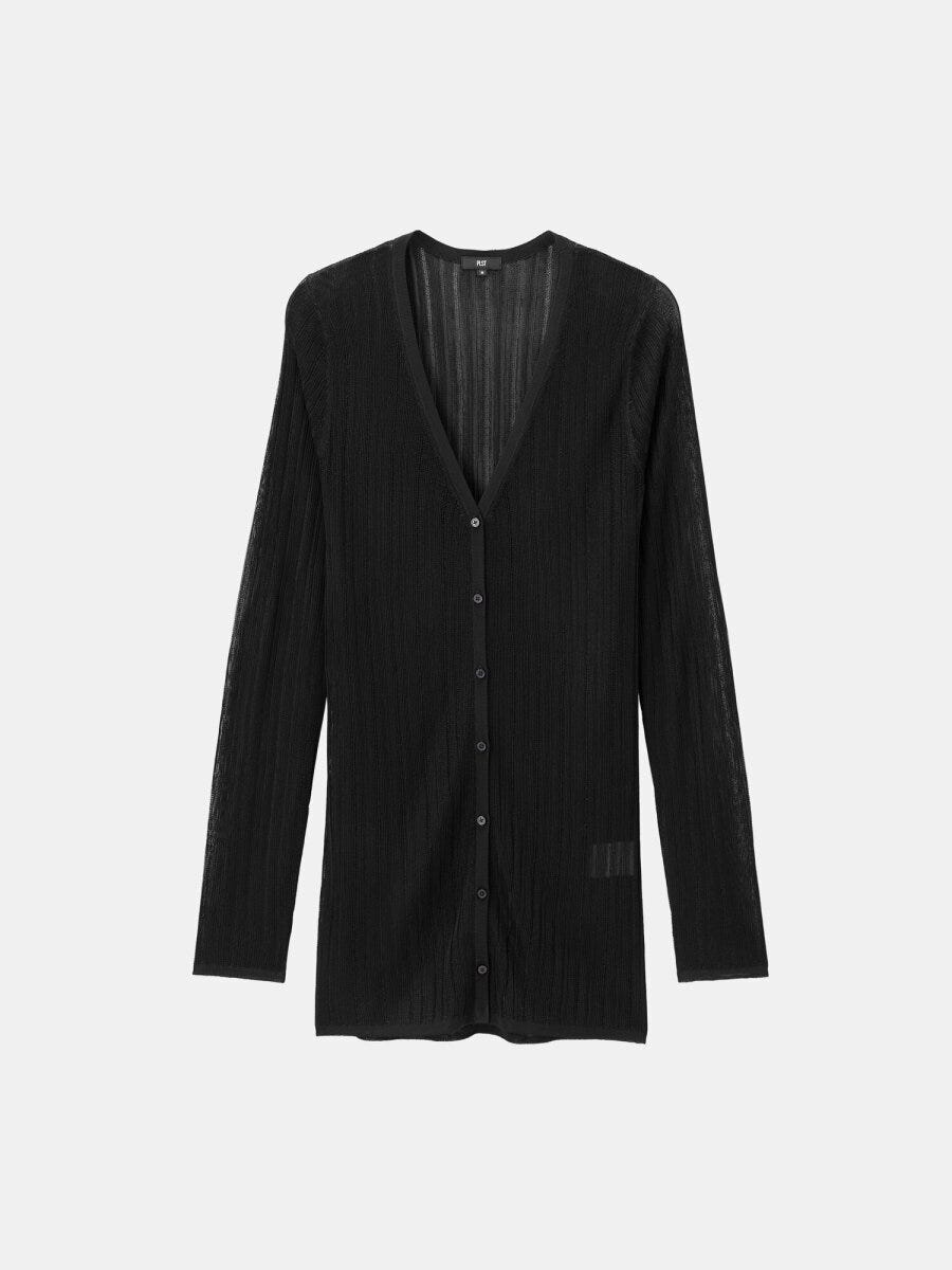 PLSTのランダムリブカーディガン