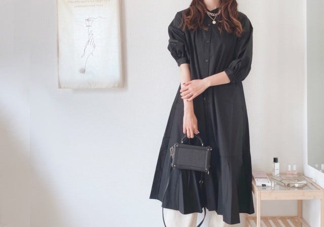 体型カバー力がスゴイ Gu 黒ワンピース で春コーデ モデルプレス 体型カバー力がスゴイ Gu 黒ワンピース で春コーデ モデルプレス