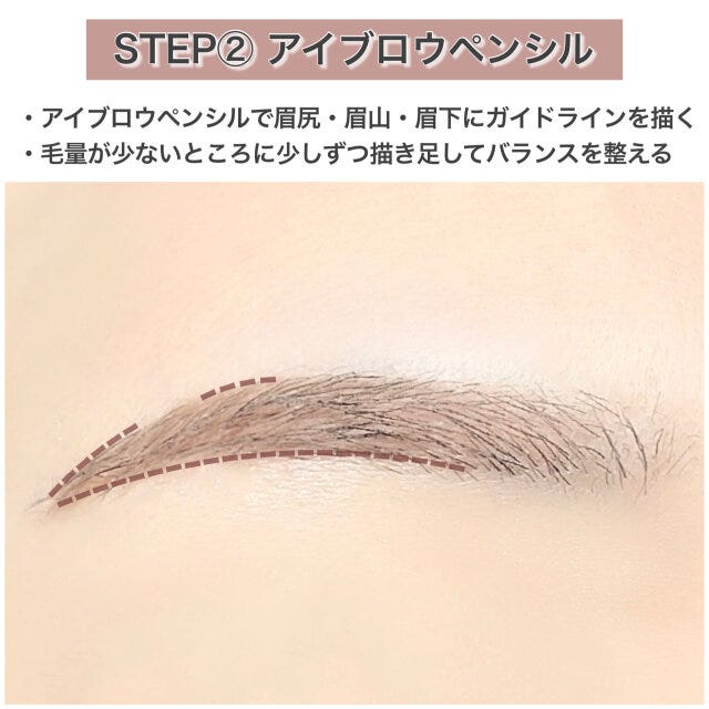 アイブロウペンシルで足りない部分を描く