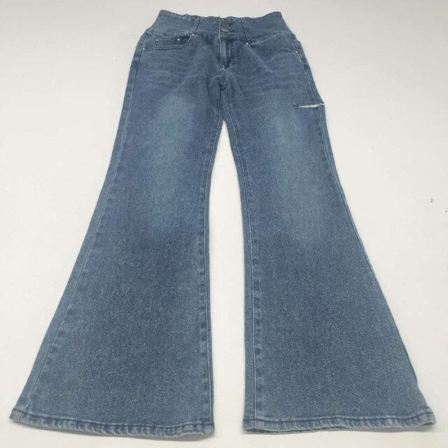 しまむら ハイウエストフレアデニムパンツ しまむらのハイウエストフレアデニムパンツ