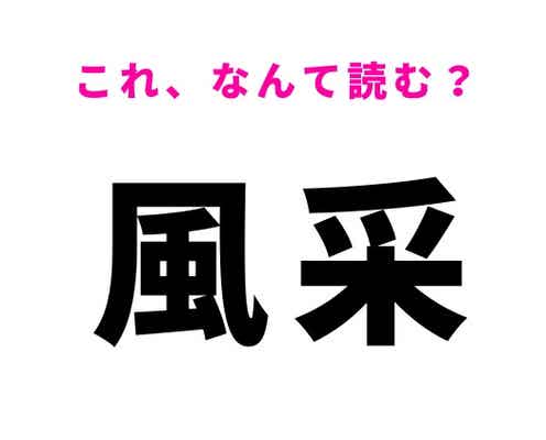 【風采】はなんて読む?人の見かけを表す言葉!
