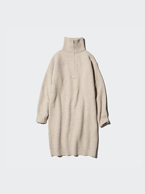 ユニクロ　スフレヤーンワンピース　BEIGE