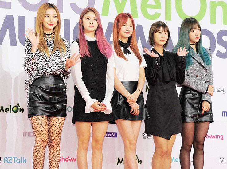 （左から）LE（エリー）、ジョンファ、ソルジ、ヘリン、ハニ（Photo by Getty Images）