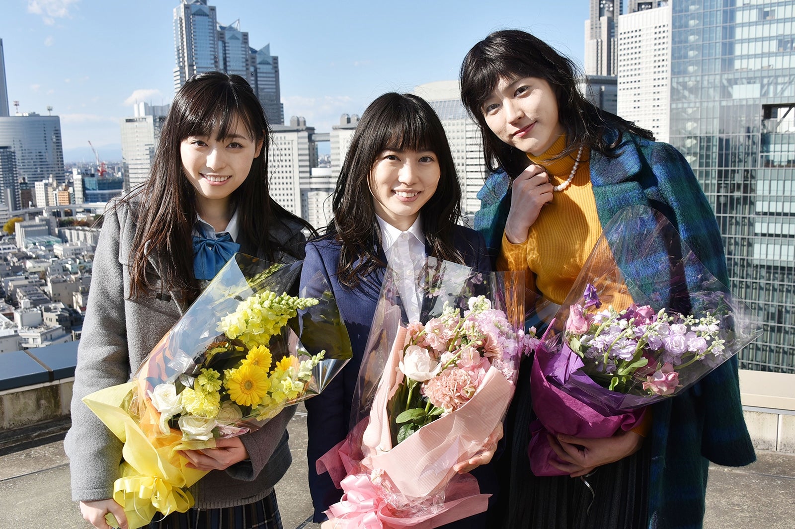 福原遥、志田未来、稲葉友 （C）日本テレビ