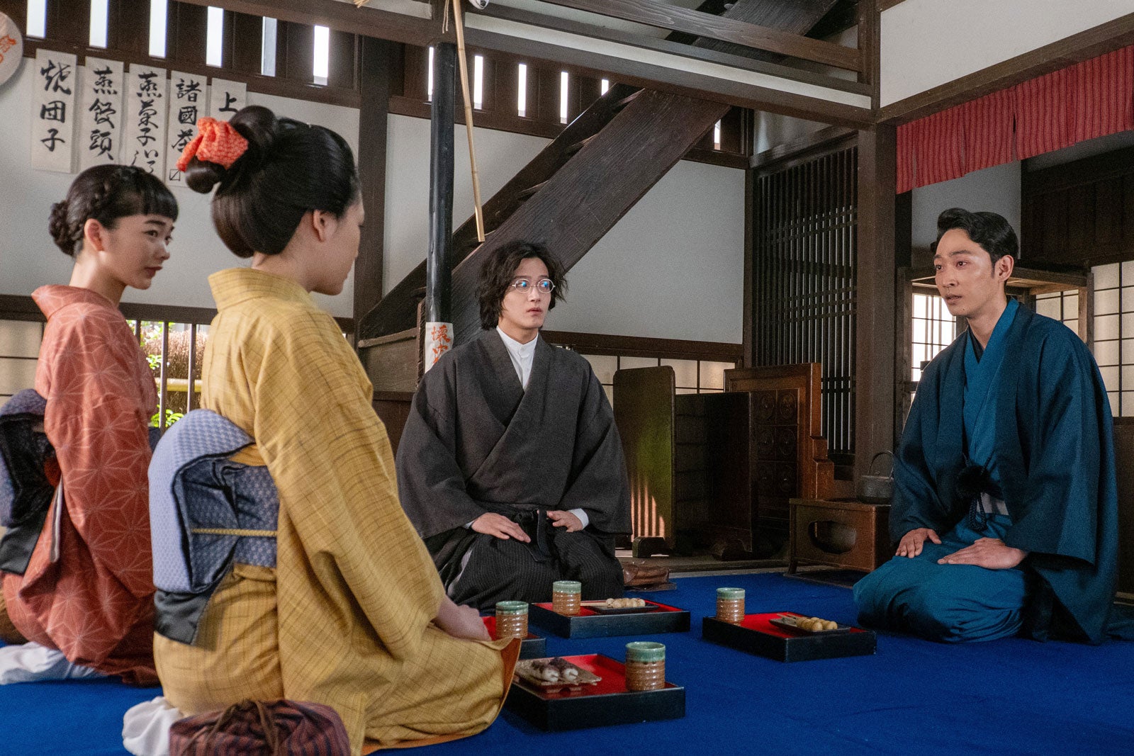 見上愛、早坂美海、佐野晶哉、上杉柊平「風、薫る」第57話（C）NHK