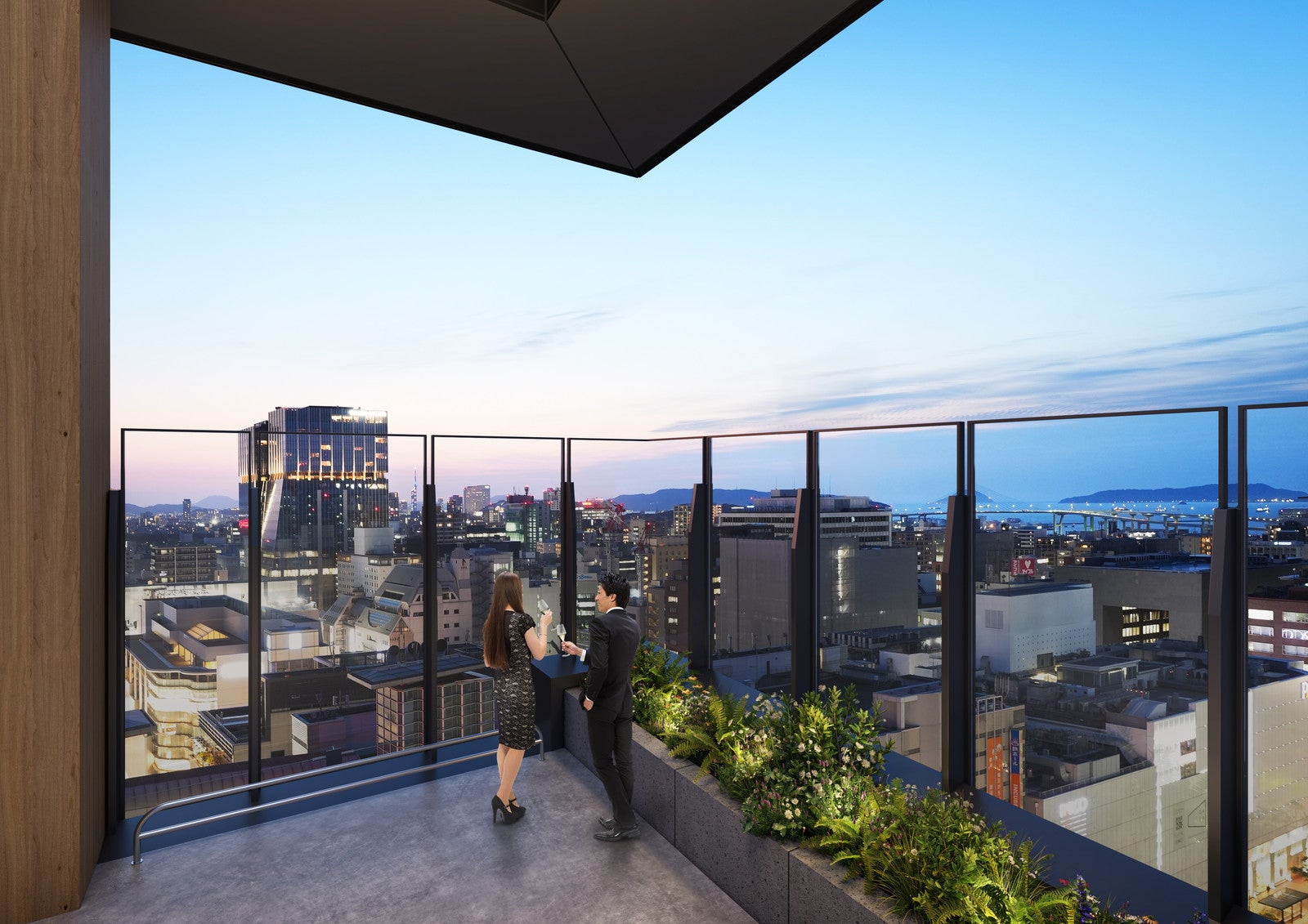 ルーフトップバーからの眺望／提供：三菱地所