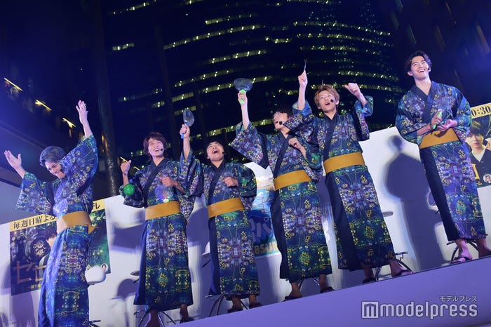 (左から)間宮祥太朗、小関裕太、加藤諒、岡山天音、杉野遥亮、甲斐翔真(C)モデルプレス