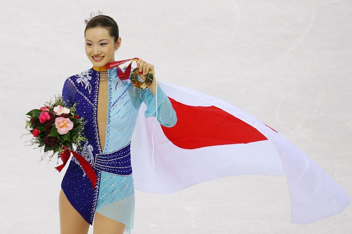 トリノ五輪金メダルの荒川静香 (Photo by Getty Images)