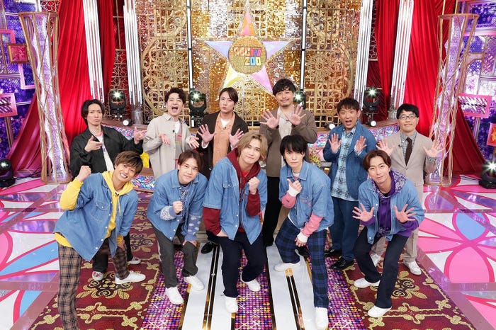 (前列)A.B.C-Z(後列左から)辰巳雄大、福田悠太、内博貴、平子祐希、酒井健太、鈴木拓(C)テレビ東京