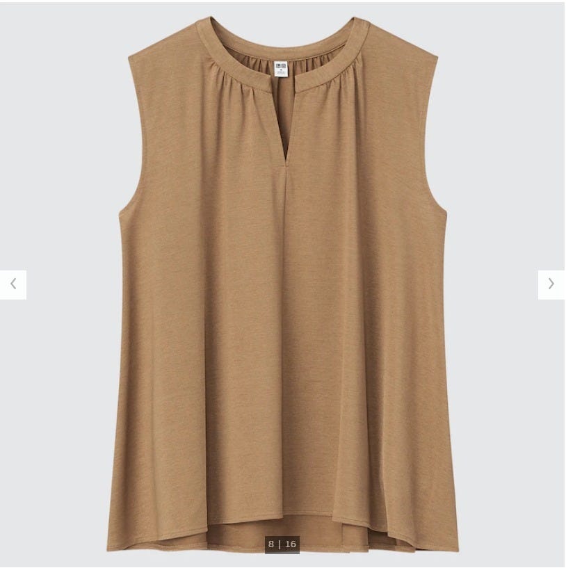 ユニクロ　uniqlo　レディース　アイテム　おすすめ　オススメ　トレンド　人気　コスパ　使える　おしゃれ　お洒落　オシャレ　2022　夏　ノースリーブ　サテンジャージーT