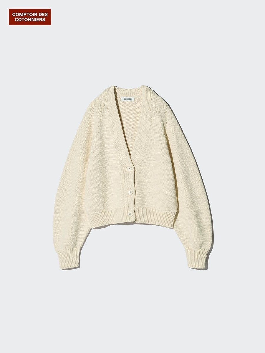 ユニクロのコットンブレンドリラックスVネックカーディガン