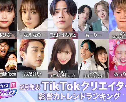2月発表「TikTokクリエイター影響力トレンドランキング」TOP15を発表【モデルプレスカウントダウン】