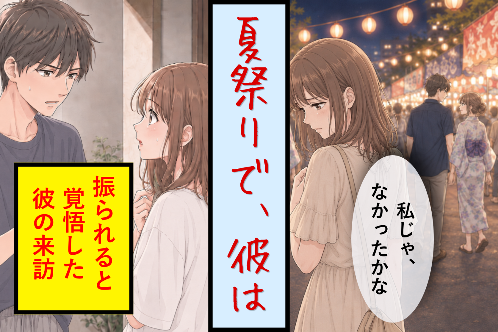 夏祭りで彼が親友の手を引いた→翌日、差し出された金魚の髪飾り