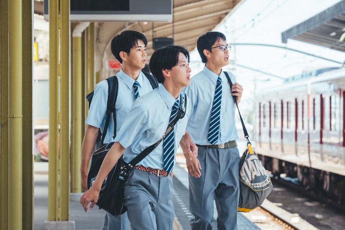 (左から)中沢元紀、伊藤あさひ、兵頭功海「下剋上球児」第3話より(C)TBS/撮影:ENO