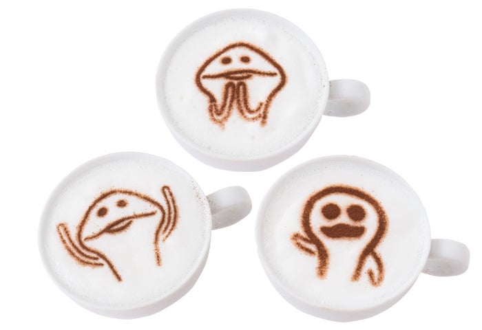 なめこラテ（3種）各680円（税込）（C)Beeworks／SUCCESS（C）B・S/NMP