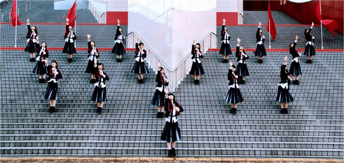 NGT48「世界はどこまで青空なのか?」MVより(C)AKS
