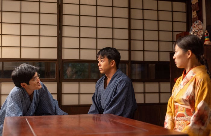 上川周作、仲野太賀、伊藤沙莉「虎に翼」第1話(C)NHK
