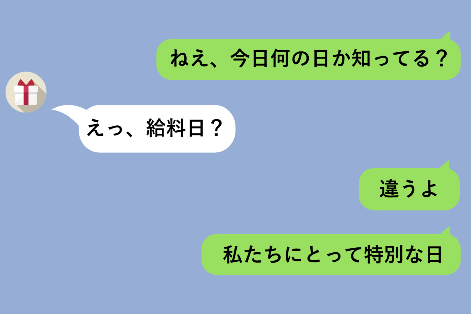 「ねぇ、今日何の日か知ってる？」と送ったら→彼の答えが全部ハズレだった→正解を伝えた瞬間に気付いた、私の思い違い