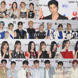 （上段左から）Red Velvet、チャウヌ、キー、INI、NiziU、ZEROBASEONE（C）モデルプレス