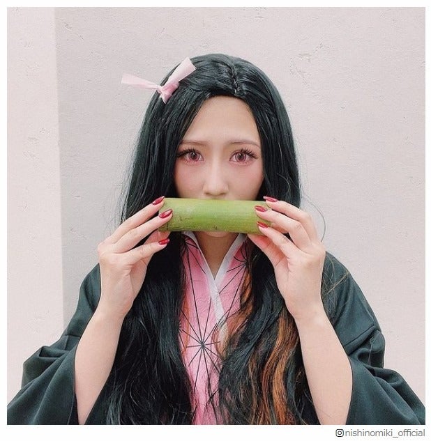 西野未姫「鬼滅の刃」禰豆子コスプレ披露「可愛い」「似合ってる」と絶賛の声