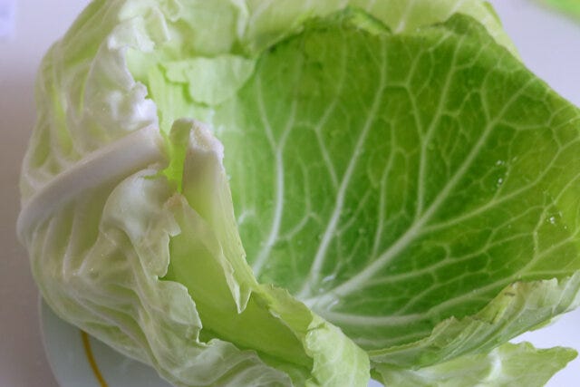 キャベツは耐熱皿にのせてふんわりとラップをし、レンジ600Wで2分加熱する。 キャベツは耐熱皿にのせてふんわりとラップをし、レンジ600Wで2分加熱する。