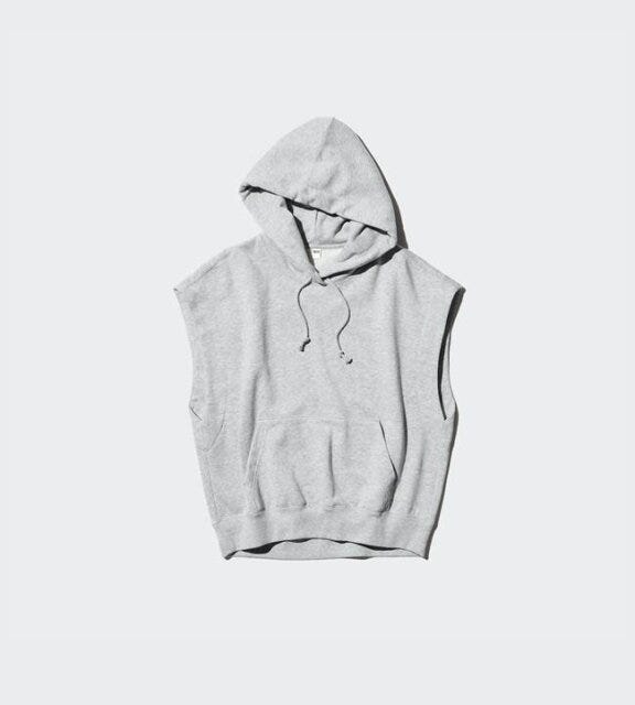 ユニクロ　スウェットノースリーブパーカー　GRAY