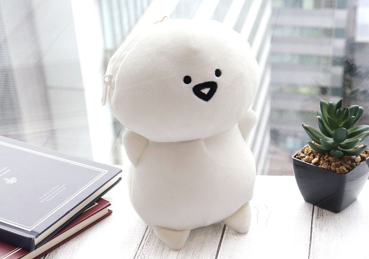 お文具さんぬいぐるみポーチパスケース座る