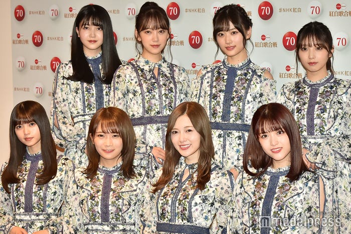 (後列)久保史緒里、堀未央奈、山下美月、与田祐希(前列)齋藤飛鳥、秋元真夏、白石麻衣、松村沙友理(C)モデルプレス