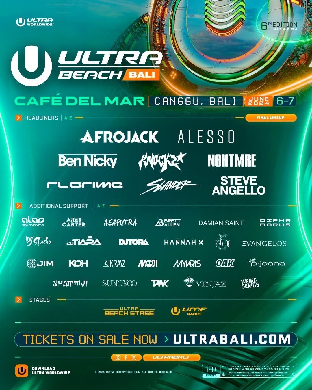 「ULTRA Beach Bali 2024」出演者一覧（提供画像）