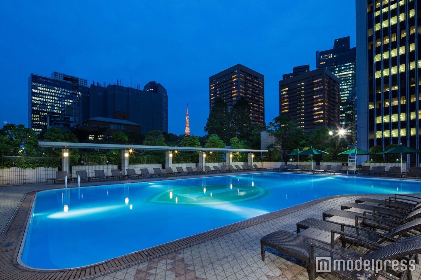 ガーデンプール夜景／画像提供：ANA インターコンチネンタルホテル東京