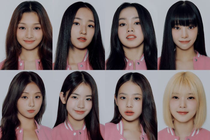 (上段左から)ゼリー ダンカ、パン・ユナ、エリシア、ナナ(下段左から)ジン・ヒョンジュ、オ・ユナ、イム・ソウォン、コトコ