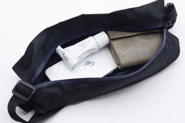 セリアのヒップバッグに荷物を収納
