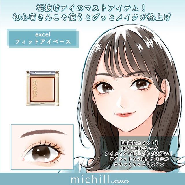 メイクアイテム　眉メイク　アイメイク　垢抜け　8選　あおいみのこ　イラスト　excel　フィットアイベース