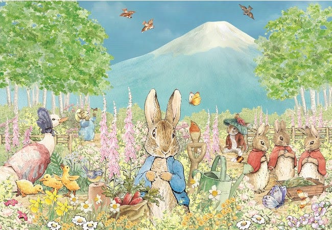 首都圏最大級の英国式庭園「ピーターラビット イングリッシュガーデン」富士山と花々が共演