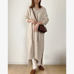 着るだけで絶対可愛い!「ケーブルニットワンピース」で簡単モテコーデ