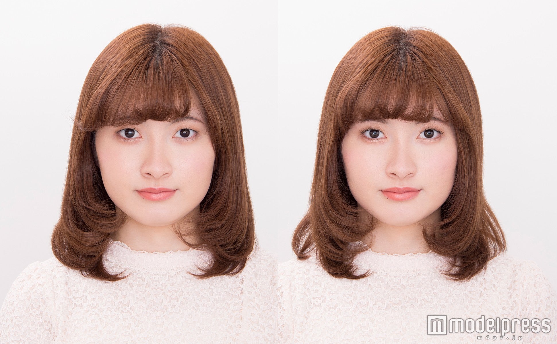 左：普段メイク、右：「アイプチ フィットカーラー」を使用したメイク