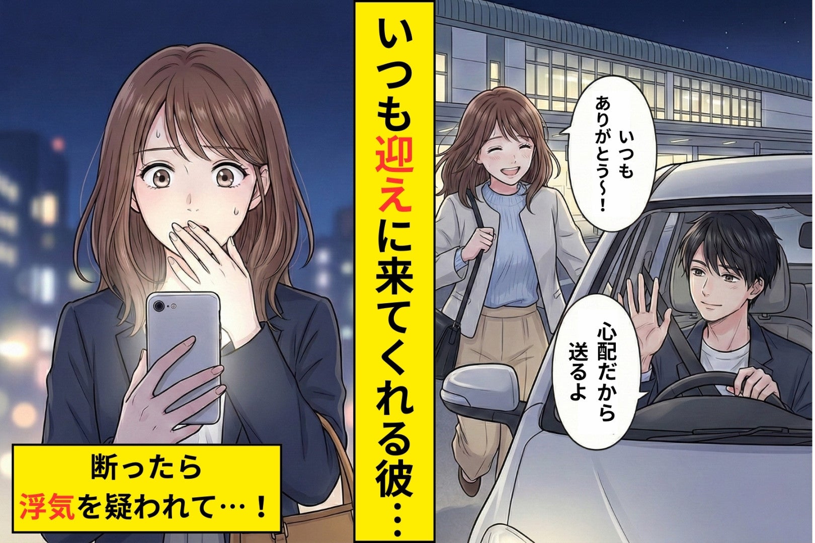 「迎えにいくよ」と毎回、言ってくれる彼氏→私が一度断っただけで「浮気？」と聞いてきた