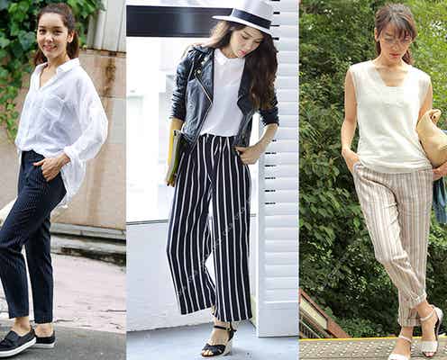 「ストライプパンツ」でハンサム顔!シャツと合わせてクールに